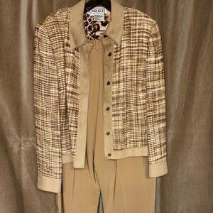 Carlisle beige and brown woven silk